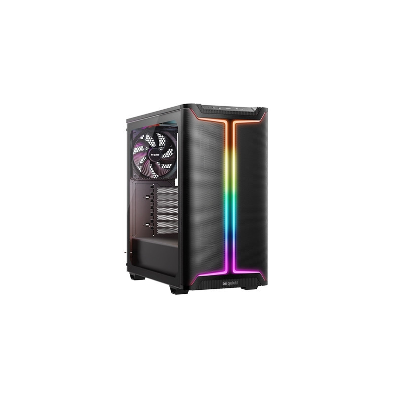 be quiet! Pure Base 501 DX Airflow Window Black ATX Mid Tower ARGB Case with USB-A  USB-C  3 x Pure Wings 3 140mm Black PWM Fans