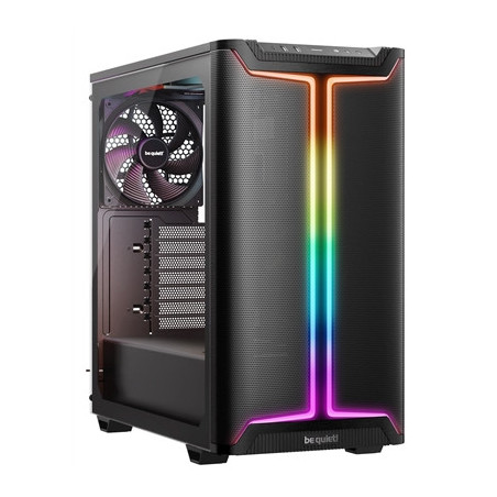 be quiet! Pure Base 501 DX Airflow Window Black ATX Mid Tower ARGB Case with USB-A  USB-C  3 x Pure Wings 3 140mm Black PWM Fans