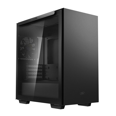 DeepCool MACUBE 110 Case  Home & Business  Black  Micro Tower  2 x USB 3.0  Tempered Glass Side Window Panel  Micro ATX  Mini-IT