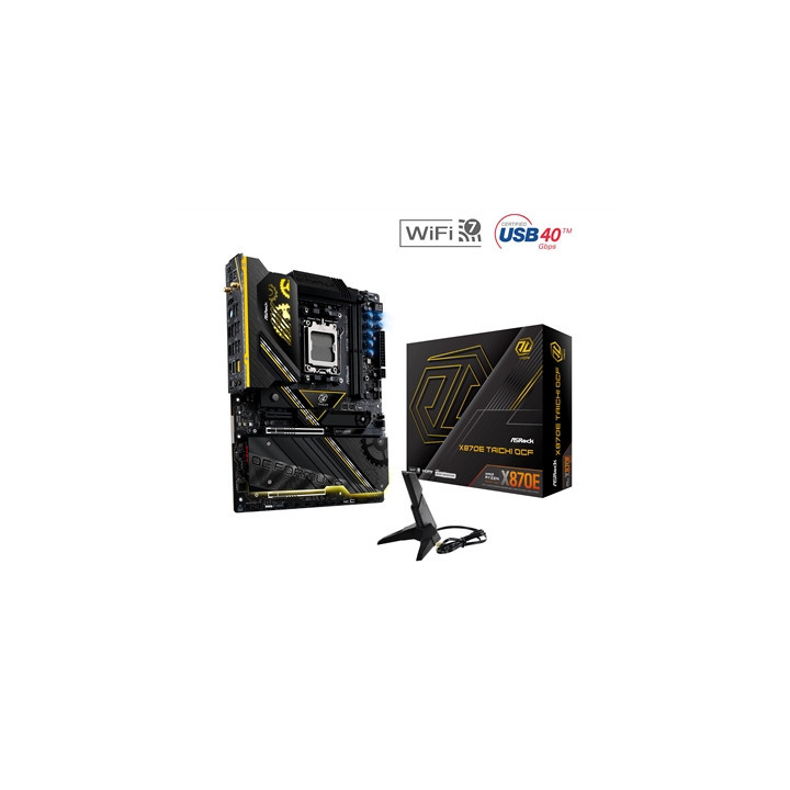 ASRock X870E TAICHI OCF AMD AM5 Socket Motherboard  ATX  2x DDR5 Slots  6x M.2 Sockets  Fitted I/O Shield  5GbE LAN  Wi-Fi 7  1x