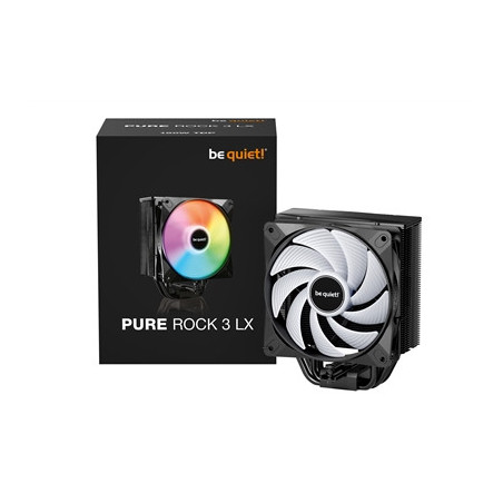 be quiet! Pure Rock 3 LX CPU Cooler  Universal Socket  Pure Wings 3 PWM Fan  2000RPM  only 31.2dB(A) at maximum fan speed  190W 