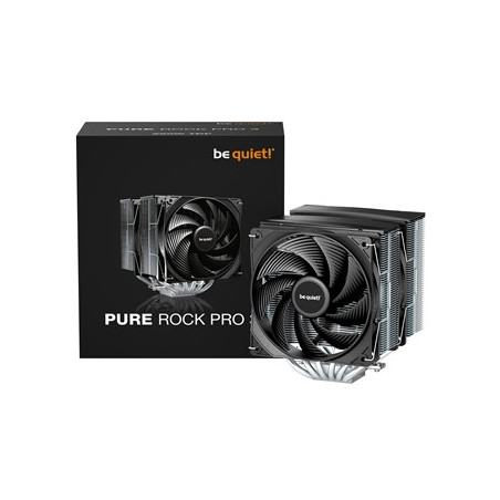 be quiet! Pure Rock Pro 3 CPU Cooler  Universal Socket  2 x Pure Wings Fans  2000RPM  only 34.8dB(A) at maximum fan speed  250W 