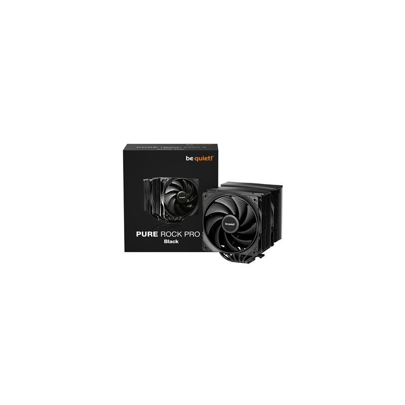 be quiet! Pure Rock Pro 3 CPU Cooler  Black  Universal Socket  2 x Pure Wings Fans  2000RPM  only 34.8dB(A) at maximum fan speed
