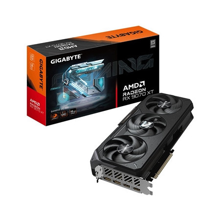 Gigabyte AMD Radeon RX 9070 XT GAMING OC 16GB GDDR6 Graphics Card  4096 Streams  2520 MHz Core Clock  Triple Fan  RGB  2x Displa