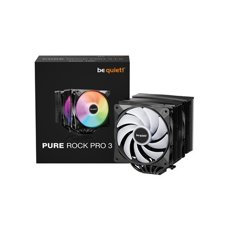 be quiet! Pure Rock Pro 3 LX CPU Cooler  Universal Socket  2 x Light Wings Fans  2000RPM  only 34.8dB(A) at maximum fan speed  2