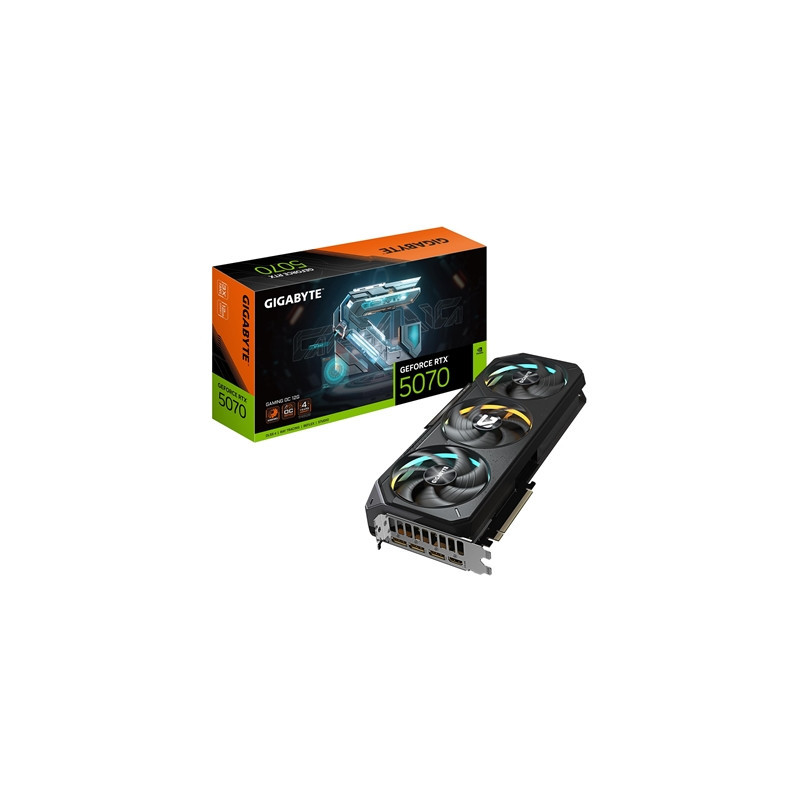 Gigabyte NVIDIA GeForce RTX 5070 GAMING OC 12GB GDDR7 Graphics Card  6144 CUDA Cores  2625 MHz Core Clock  Triple Fan  RGB  3x D