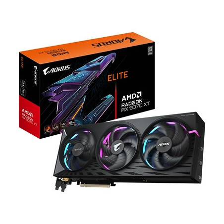 Gigabyte AMD Radeon RX 9070 XT ELITE 16GB GDDR6 Graphics Card  4096 Streams  2570 MHz Core Clock  Triple Fan  RGB  2x DisplayPor