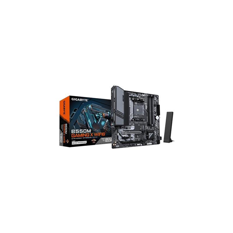 Gigabyte B550M GAMING X WIFI6 AMD AM4 Socket Motherboard  Micro-ATX  4x DDR4 Slots  2x M.2 Sockets  Fitted I/O Shield  GbE LAN  