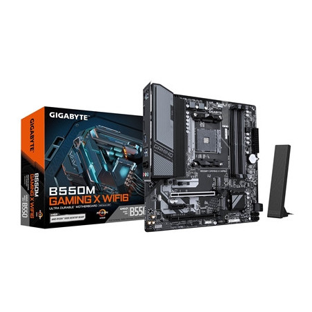 Gigabyte B550M GAMING X WIFI6 AMD AM4 Socket Motherboard  Micro-ATX  4x DDR4 Slots  2x M.2 Sockets  Fitted I/O Shield  GbE LAN  