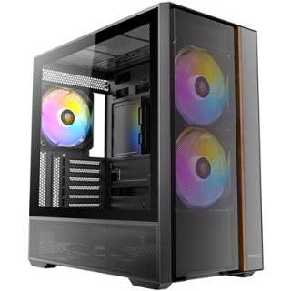 Antec FLUX Rear Mid Tower Gaming Case  1 x USB Type-C / 2 x USB 3.0  Tempered Glass Side Window Panel  Multi-directional Vent De