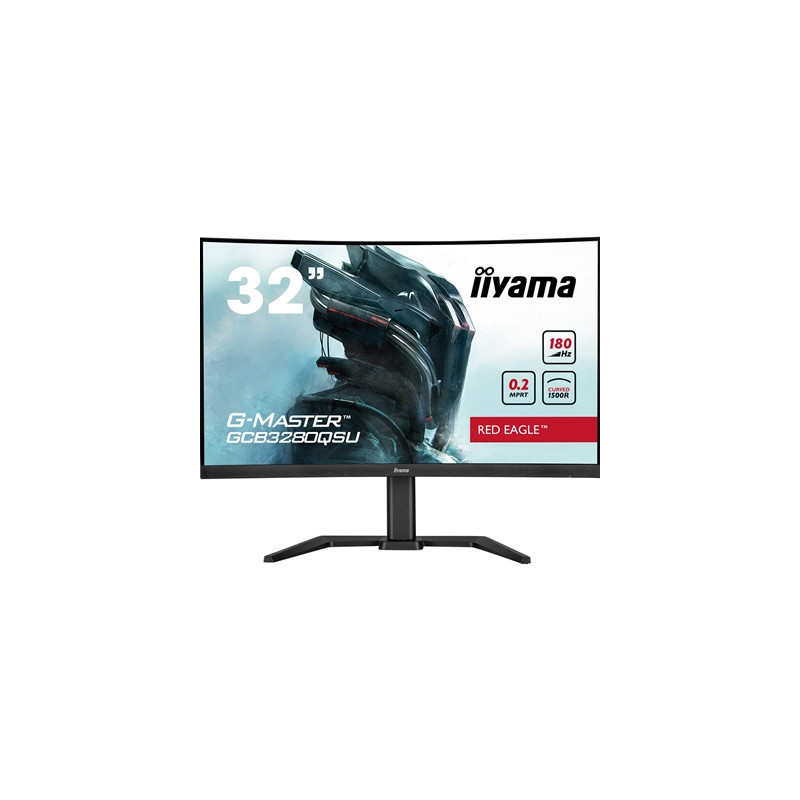 iiyama G-Master GCB3280QSU-B2  Red Eagle 32 Inch Curved Gaming Monitor  Black  2560x1440  0.2ms  180hz  FreeSync  HDMI  Display 