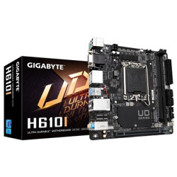 Gigabyte H610I Intel 1700 Socket Motherboard  Mini-ITX  2x DDR5 Slots  1x M.2 Socket  GbE LAN  1x D-Sub / 2x DisplayPort / 1x HD