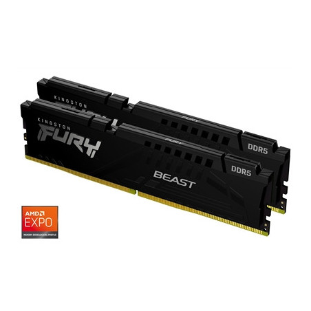 Kingston FURY Beast KF556C36BBEK2-32 32GB (2x16GB) System Memory  5600MT/s  DDR5  CL36  DIMM  Black  AMD EXPO Certified
