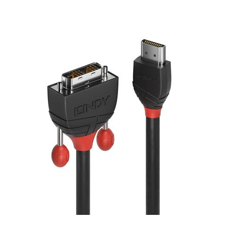 Lindy 36272 2m HDMI (M) To DVI-D (M) Black Line 1920x1200@60Hz Max Resolution  - Black