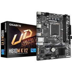Gigabyte H610M K V2 DDR5 Anti-Sulfur Resistor Intel 1700 Socket Motherboard  Micro-ATX  2x DDR5 Slots  1x M.2 Socket  GbE LAN  1