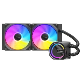 Antec Skeleton 240 ARGB Liquid CPU Cooler  Universal Socket  Black  240mm Radiator  PWM up to 2000 RPM Cooling Fans  Addressable
