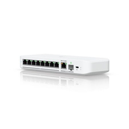 Ubiquiti USW-FLEX-2.5G-8 UniFi Flex 2.5G Ultra Compact 8 Port POE/USB-C Powered Managed Switch