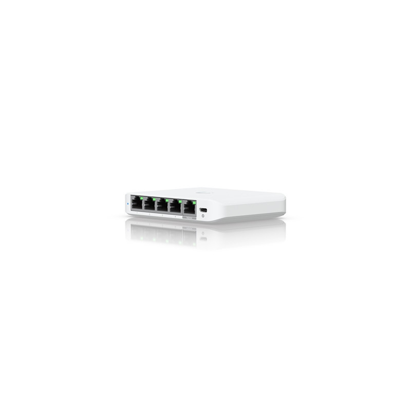 Ubiquiti USW-FLEX-2.5G-5 UniFi Flex 2.5G Ultra Compact 5 Port POE/USB-C Powered Managed Switch