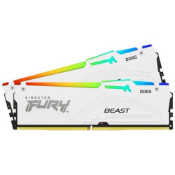 Kingston FURY Beast White RGB Kit  32 GB (2 x 16GB)  DDR5  5600MHz  Unbuffered  288-pin  DIMM  CL36  1.25v