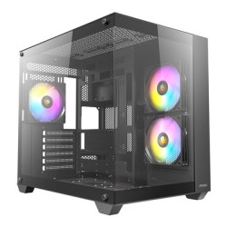 Antec CX800 Mid Tower Gaming Case  1 x USB 3.0 / 2 x USB 2.0  Tempered Glass Front and Side Window Panel  Dual-Chamber design  3