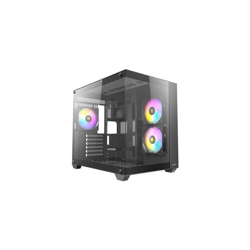 Antec CX800 Mid Tower Gaming Case  1 x USB 3.0 / 2 x USB 2.0  Tempered Glass Front and Side Window Panel  Dual-Chamber design  3