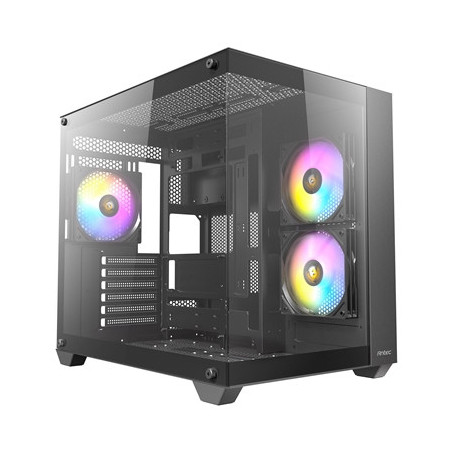 Antec CX800 Mid Tower Gaming Case  1 x USB 3.0 / 2 x USB 2.0  Tempered Glass Front and Side Window Panel  Dual-Chamber design  3