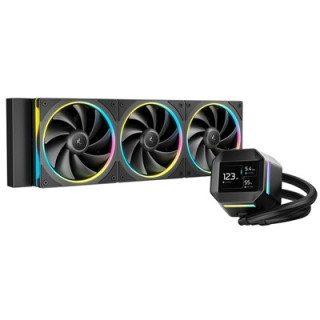 DeepCool LM360 Liquid CPU Cooler with 2.4“ IPS Display  360mm AIO  Triple 120mm ARGB Fans  Anti-Leak Technology  PWM Pump  Intel