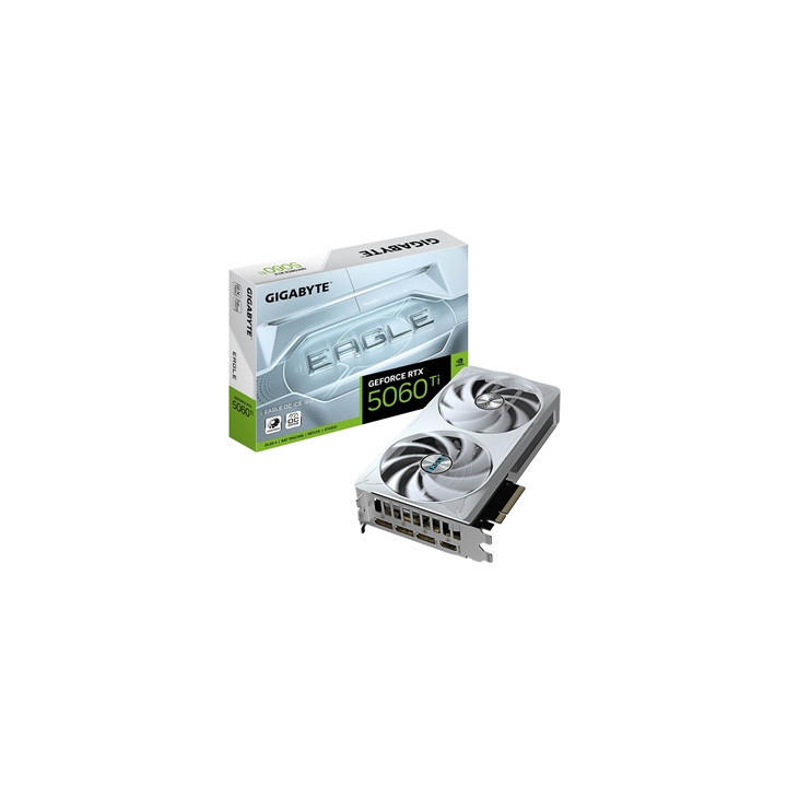 Gigabyte NVIDIA GeForce RTX 5060 Ti EAGLE OC ICE 16GB GDDR7 Graphics Card  4608 CUDA Cores  2617 MHz Core Clock  Dual Fan  3x Di