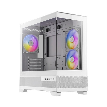 ANTEC CX500M Micro Tower Gaming Case  White  ARGB  2  x USB 3.0 / 1 x USB Type-C  Tempered Glass Side Panel  Micro-ATX/ITX