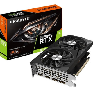 Gigabyte NVIDIA GeForce RTX 3050 WINDFORCE OC V2 8GB GDDR6 Graphics Card  2560 CUDA Cores  1792 MHz Core Clock  Dual Fan  2x Dis