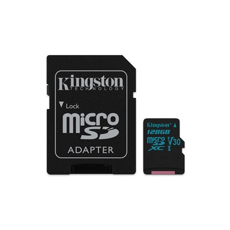 Kingston Canvas Select 128GB Micro SD UHS-I Flash Card with Adapter