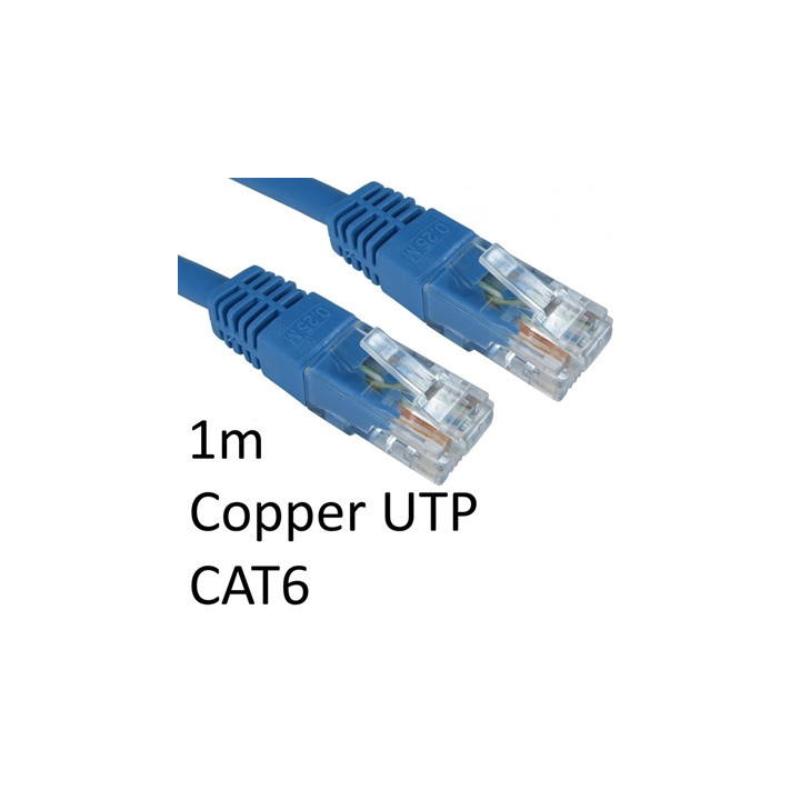 RJ45 (M) to RJ45 (M) CAT6 1m Blue OEM Moulded Boot Copper UTP Network Cable