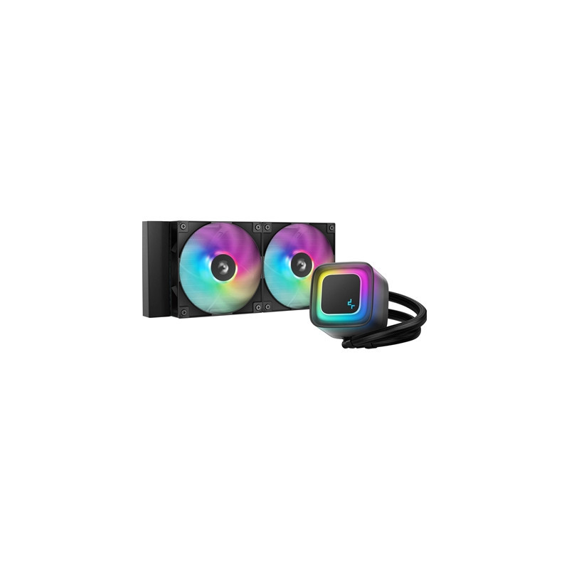 DeepCool LE240 V2 240mm Liquid CPU Cooler  Dual 120mm ARGB Fans  Anti-Leak Tech  Quiet Pump  High Performance for Intel & AMD So