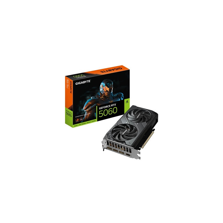 Gigabyte NVIDIA GeForce RTX 5060 WINDFORCE MAX OC 8GB GDDR7 Graphics Card  3840 CUDA Cores  2512 MHz Core Clock  Dual Fan  3x Di