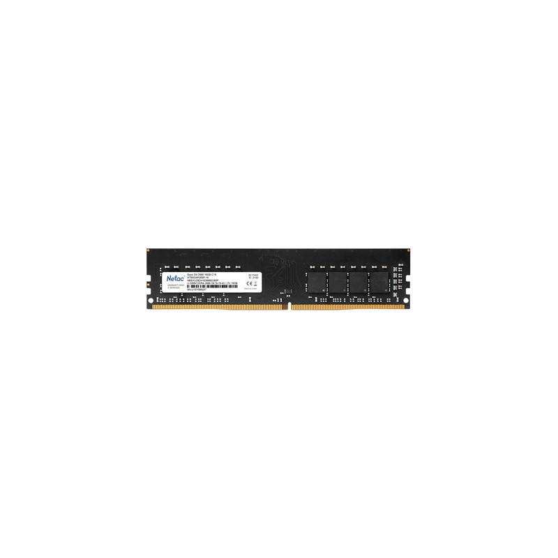 Netac NTBSD4P32SP-16 16GB DIMM System Memory  DDR4  3200MHz  1 x 16GB  288 Pin  1.35v  CL16-20-20-40