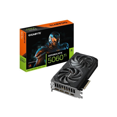 Gigabyte NVIDIA GeForce RTX 5060 Ti WINDFORCE OC 16GB GDDR7 Graphics Card  4608 CUDA Cores  2587 MHz Core Clock  Dual Fan  3x Di