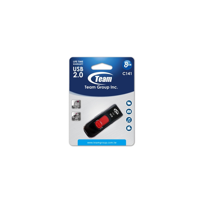 Team C141 8GB USB 2.0 Red USB Flash Drive
