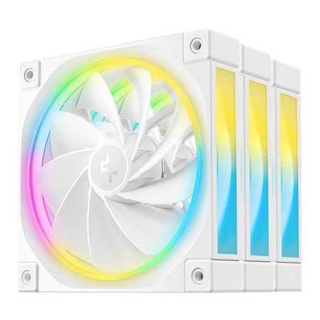 DeepCool FL12 120mm PWM 3 Pack Reverse White Fan - High Performance  Low Noise  Fluid Dynamic Bearing  36 ARGB LEDs  500-2150 RP
