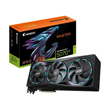 Gigabyte NVIDIA GeForce RTX 5070 Ti AORUS MASTER 16G Graphics Card  16GB GDDR7  8960 CUDA Cores  2588 MHz Core Clock  Triple Fan