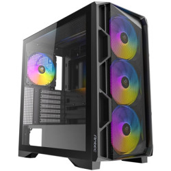 Antec AX1000 Mid Tower Gaming Case  1 x USB Type-C / 2 x USB 3.0  Tempered Glass Side Window Panel  High Airflow Mesh Front  4 x