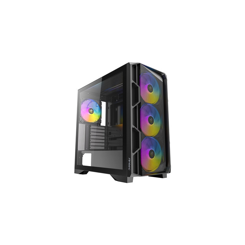 Antec AX1000 Mid Tower Gaming Case  1 x USB Type-C / 2 x USB 3.0  Tempered Glass Side Window Panel  High Airflow Mesh Front  4 x