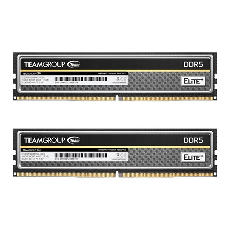 Team Elite Plus TPBD532G4800HC40DC01 32GB DIMM System Memory  DDR5  4800MHz  2 x 16GB  288 Pin  1.1v  CL40-40-40-77