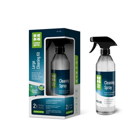 ColorWay Large Electronics Kit Includes 550ml Cleaning Liquid   1 x Microfiber Cloth & 1 x Glass Cloth