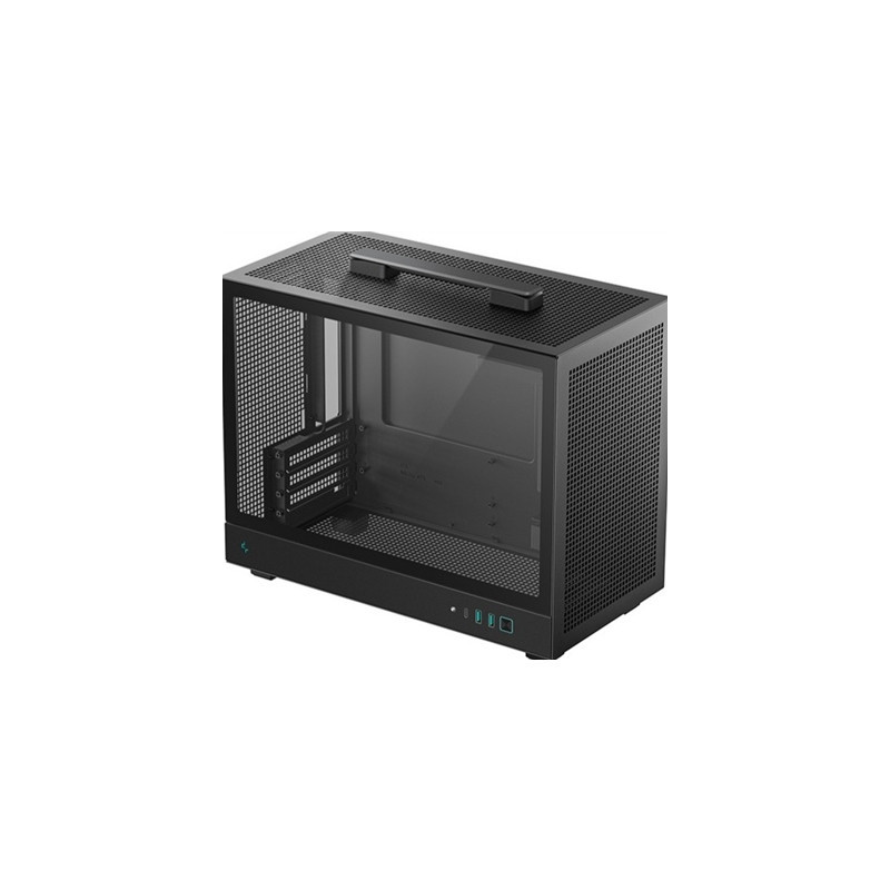 DeepCool CH160 PLUS Micro-ATX Mini Tower PC Case  Tempered Glass  High-Airflow Mesh Design  USB-C & USB 3.0 Front I/O  Supports 