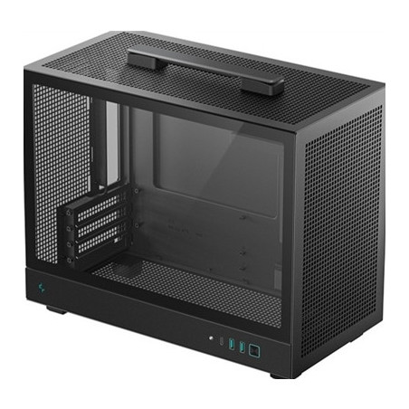 DeepCool CH160 PLUS Micro-ATX Mini Tower PC Case  Tempered Glass  High-Airflow Mesh Design  USB-C & USB 3.0 Front I/O  Supports 