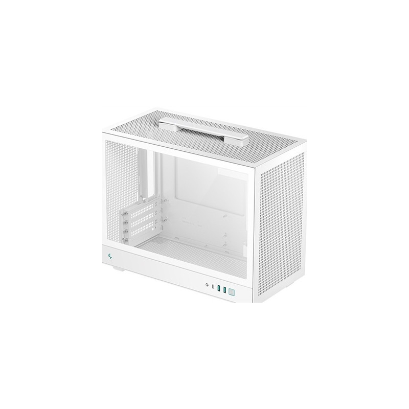 DeepCool CH160 PLUS Micro-ATX Mini Tower PC Case  Tempered Glass  Mesh Airflow Design  240mm Radiator Support  USB-C & USB 3.0 F