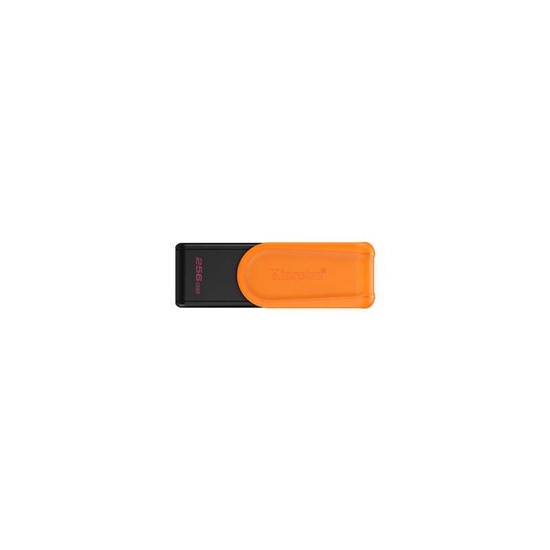 Kingston DataTraveler Exodia S DTXS/256GB USB Flash Drive  256GB  USB 3.2  Black/Orange  Swivel Cap Design