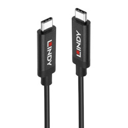 LINDY 43308 5m Active USB 3.2 Gen 2 C/C Cable  Data transfer rates up to 10Gbps  Supports video resolutions up to UHD 8K 7680x43