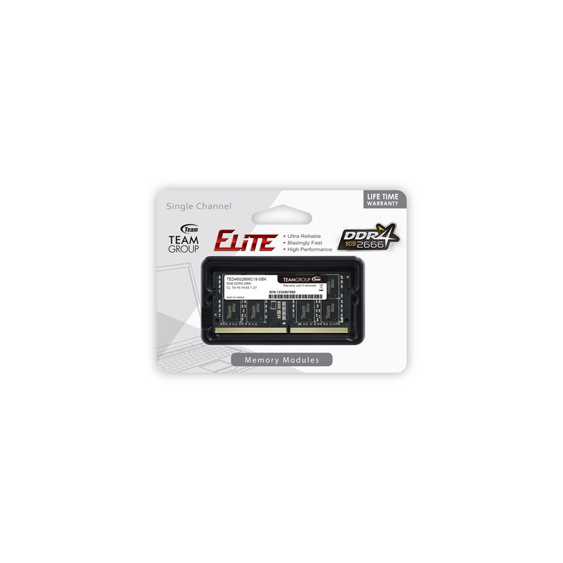 Team Elite 8GB No Heatsink (1 x 8GB) DDR4 2666MHz SODIMM System Memory