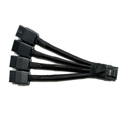 Replacement 12VHPWR 12+4Pin PCIe 5.0 to 4x8Pin (6+2P) Power Cable 10 cm Braided